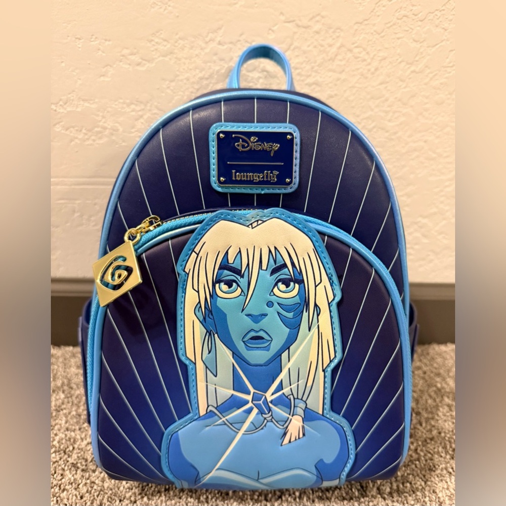 NWT Kida Nedakh Atlantis Disney Loungefly Glows in the Dark Blue Backpack